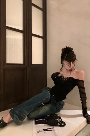 Quick Outfits, Modest Fashion Outfits Ideas Baddie Butterfly Off Shoulder Top