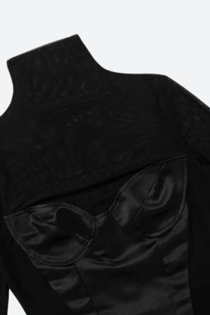 Quick Outfits, Modest Fashion Outfits Ideas Baddie Cut Out Sheer Mini Dress