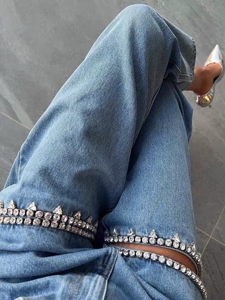 Quick Outfits, Modest Fashion Outfits Ideas Baddie Embellished Cut-Out Jeans Quick Outfits, Modest Fashion Outfits Ideas Baddie Embellished Cut-Out Jeans