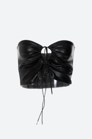 Quick Outfits, Modest Fashion Outfits Ideas Baddie Faux Leather Lace Up Crop Top