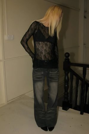 Quick Outfits, Modest Fashion Outfits Ideas Baddie Lace Sheer Top