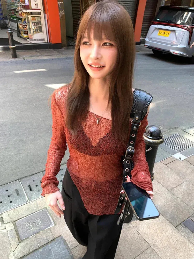 Quick Outfits, Modest Fashion Outfits Ideas Baddie Lace Sheer Top Quick Outfits, Modest Fashion Outfits Ideas Baddie Lace Sheer Top