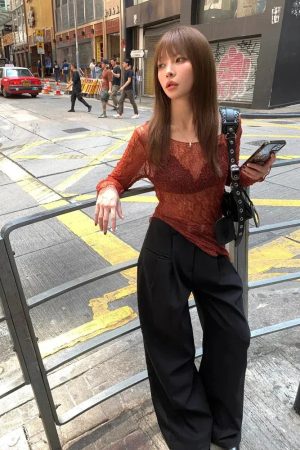 Quick Outfits, Modest Fashion Outfits Ideas Baddie Lace Sheer Top