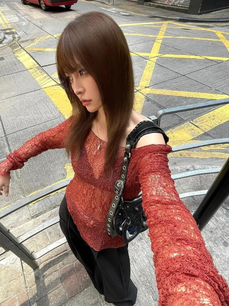 Quick Outfits, Modest Fashion Outfits Ideas Baddie Lace Sheer Top Quick Outfits, Modest Fashion Outfits Ideas Baddie Lace Sheer Top