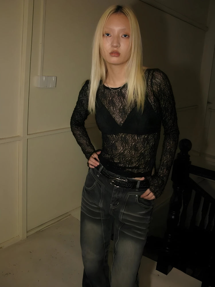 Quick Outfits, Modest Fashion Outfits Ideas Baddie Lace Sheer Top Quick Outfits, Modest Fashion Outfits Ideas Baddie Lace Sheer Top