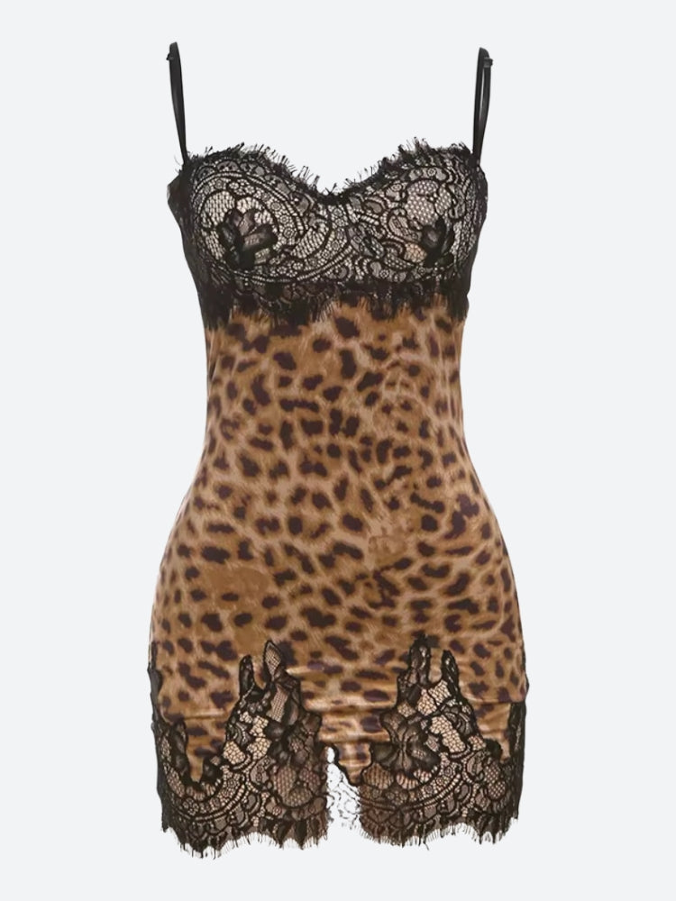 Quick Outfits, Modest Fashion Outfits Ideas Baddie Leopard Lace Mini Dress Quick Outfits, Modest Fashion Outfits Ideas Baddie Leopard Lace Mini Dress