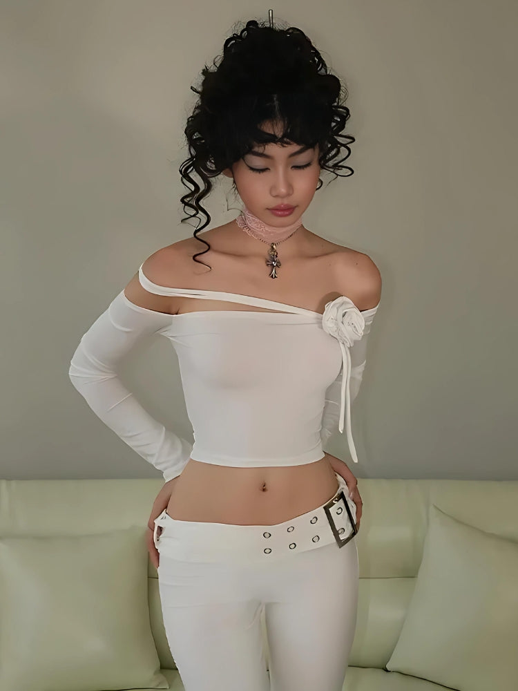 Quick Outfits, Modest Fashion Outfits Ideas Baddie Rose Asymmetric Off Shoulder Top Quick Outfits, Modest Fashion Outfits Ideas Baddie Rose Asymmetric Off Shoulder Top