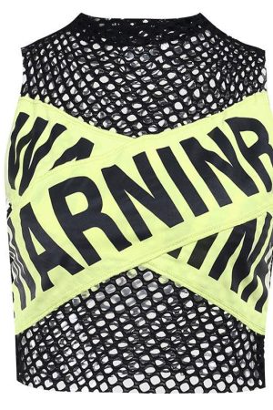 Quick Outfits, Modest Fashion Outfits Ideas Baddie Warninr Fishnet Tank Top