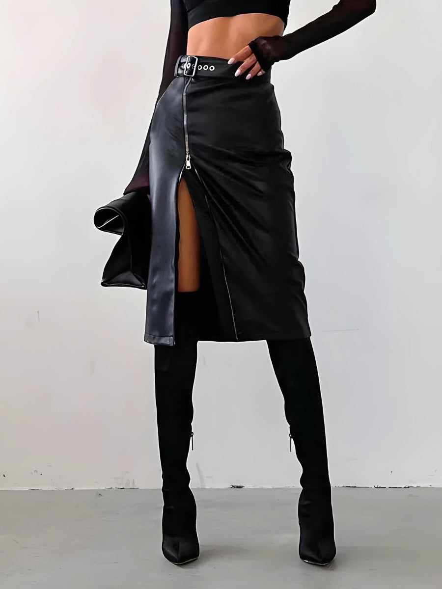 Quick Outfits, Modest Fashion Outfits Ideas Baddie Zip Up Slit Midi Pencil Skirt Quick Outfits, Modest Fashion Outfits Ideas Baddie Zip Up Slit Midi Pencil Skirt