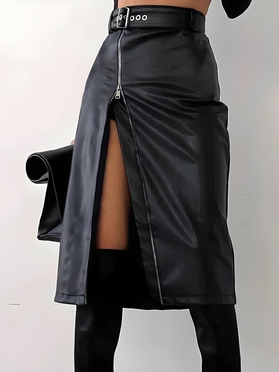 Quick Outfits, Modest Fashion Outfits Ideas Baddie Zip Up Slit Midi Pencil Skirt Quick Outfits, Modest Fashion Outfits Ideas Baddie Zip Up Slit Midi Pencil Skirt