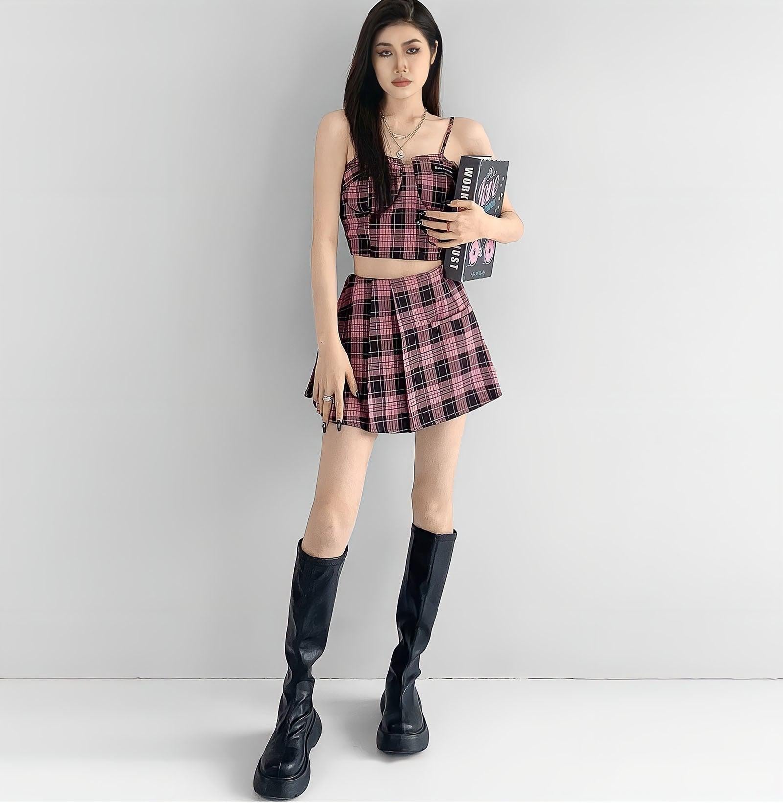 Quick Outfits, Modest Fashion Outfits Ideas Barbie Mini Skirt & Crop Top Two Piece Set Quick Outfits, Modest Fashion Outfits Ideas Barbie Mini Skirt & Crop Top Two Piece Set