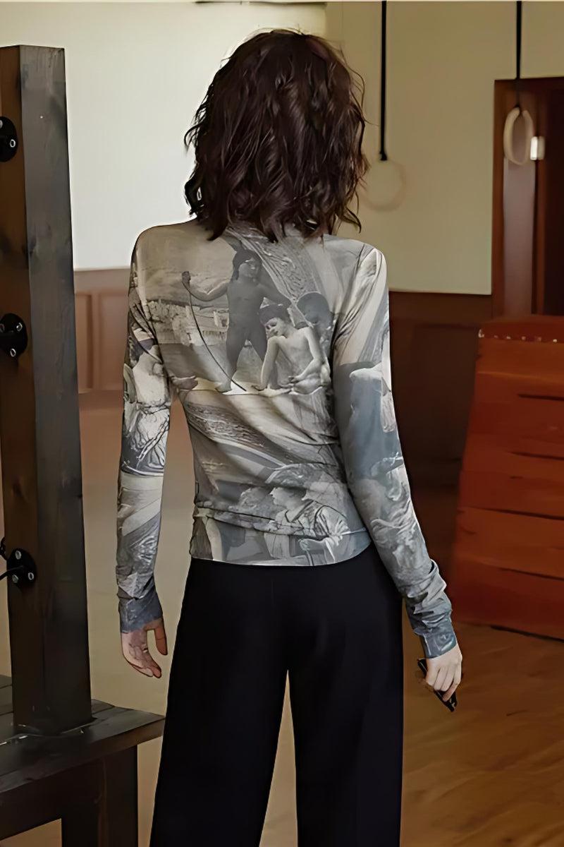 Quick Outfits, Modest Fashion Outfits Ideas Baroque High Neck Fitted Top