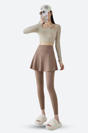 Quick Outfits, Modest Fashion Outfits Ideas Basic Sport Leggings Mini Skirt