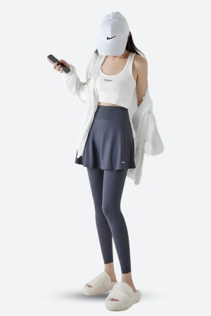 Quick Outfits, Modest Fashion Outfits Ideas Basic Sport Leggings Mini Skirt