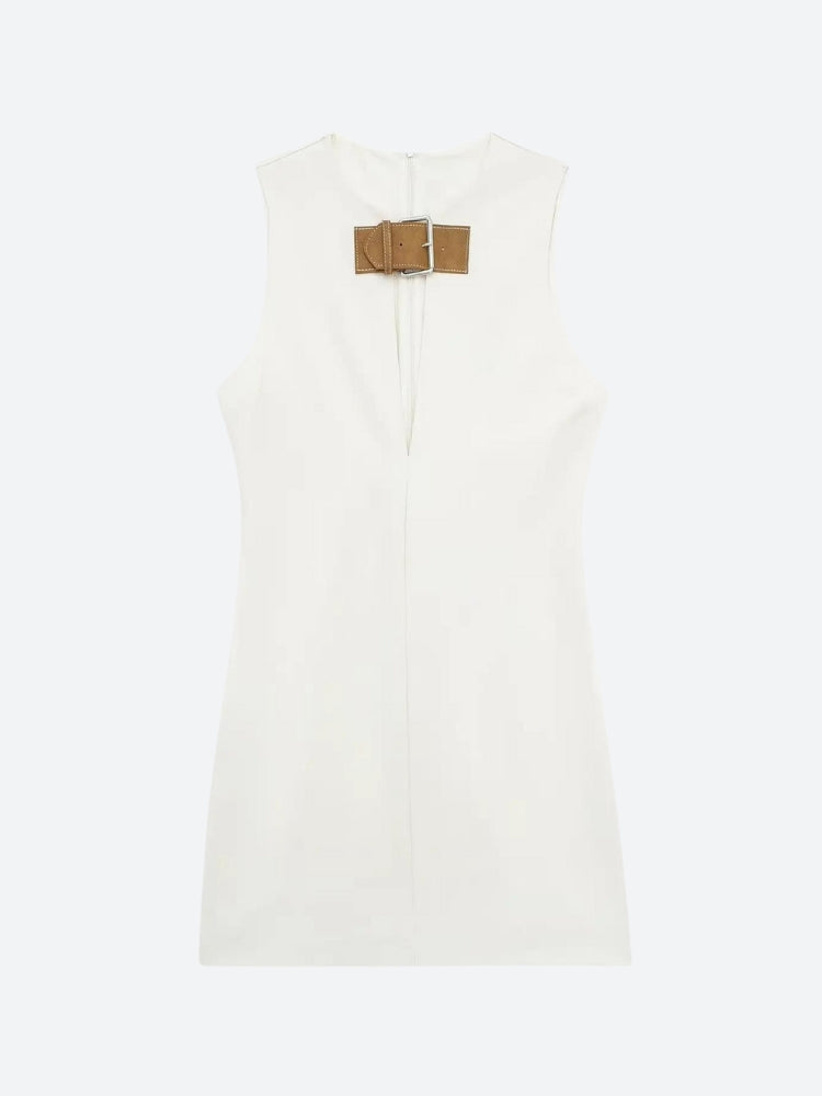 Quick Outfits, Modest Fashion Outfits Ideas Belted Plunge Neck Mini Dress Quick Outfits, Modest Fashion Outfits Ideas Belted Plunge Neck Mini Dress