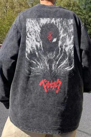 Quick Outfits, Modest Fashion Outfits Ideas Berserk Printed Distressed Unisex Sweatshirt