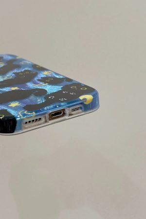 Quick Outfits, Modest Fashion Outfits Ideas Black Cat Phone Case with Charm