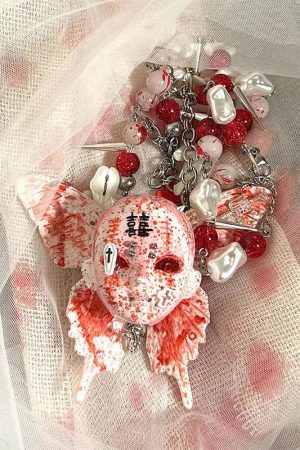 Quick Outfits, Modest Fashion Outfits Ideas Bloody Gothic Skull Necklace