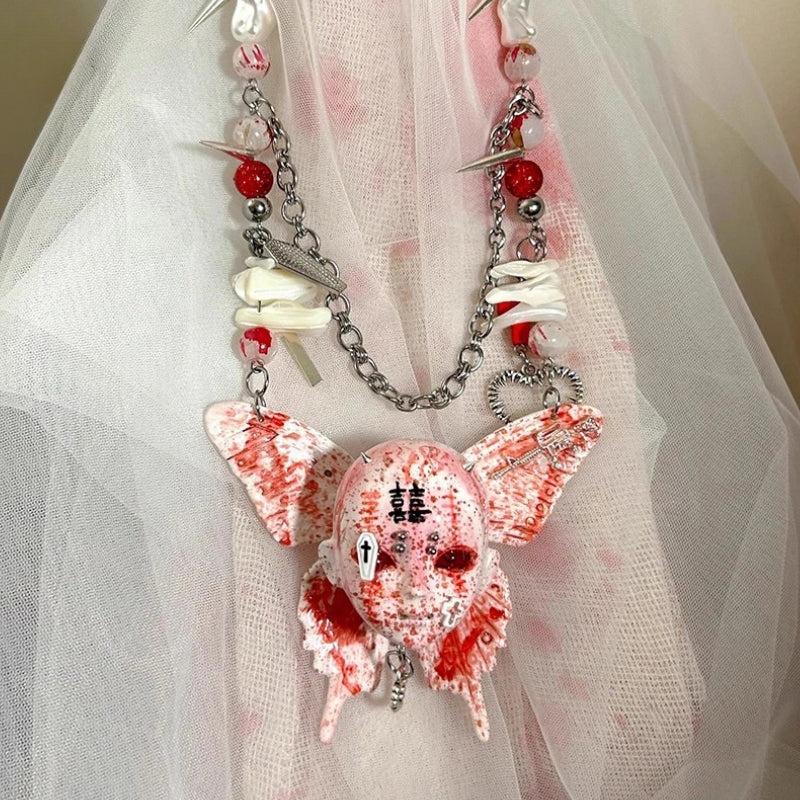 Quick Outfits, Modest Fashion Outfits Ideas Bloody Gothic Skull Necklace Quick Outfits, Modest Fashion Outfits Ideas Bloody Gothic Skull Necklace