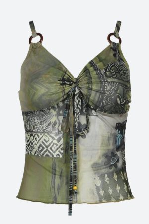 Quick Outfits, Modest Fashion Outfits Ideas Bohemian Tie-Up Top