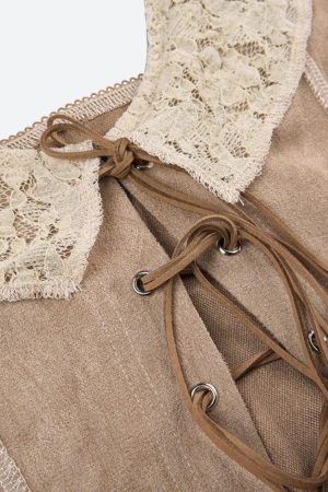 Quick Outfits, Modest Fashion Outfits Ideas Boho Lace Up Top