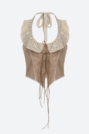 Quick Outfits, Modest Fashion Outfits Ideas Boho Lace Up Top