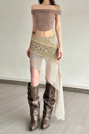 Quick Outfits, Modest Fashion Outfits Ideas Boho Patchwork Mini Skirt