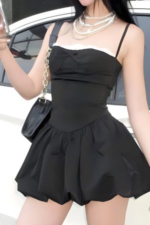 Quick Outfits, Modest Fashion Outfits Ideas Bow Bubble Mini Dress