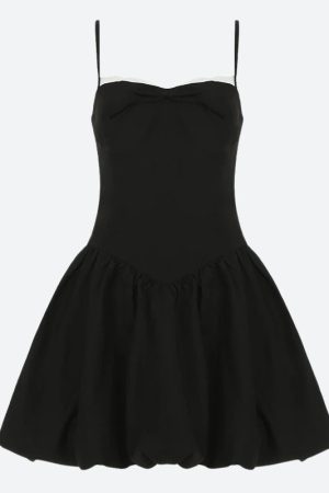 Quick Outfits, Modest Fashion Outfits Ideas Bow Bubble Mini Dress