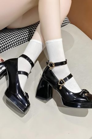 Quick Outfits, Modest Fashion Outfits Ideas Bow & Heart Mary Jane High Heels