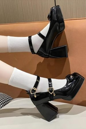Quick Outfits, Modest Fashion Outfits Ideas Bow & Heart Mary Jane High Heels