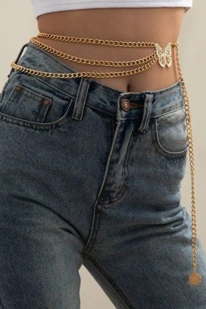 Quick Outfits, Modest Fashion Outfits Ideas Butterfly Layered Belly Chain