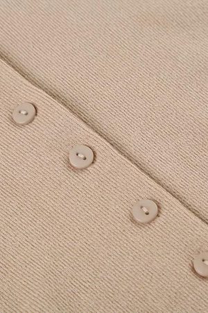 Quick Outfits, Modest Fashion Outfits Ideas Button Up Knitted Mini Dress