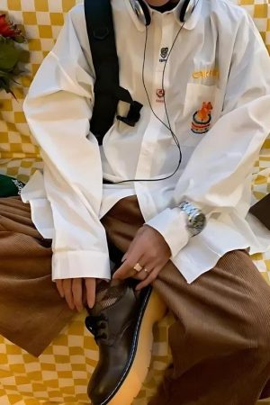 Quick Outfits, Modest Fashion Outfits Ideas Cake Bear Embroidered Shirt