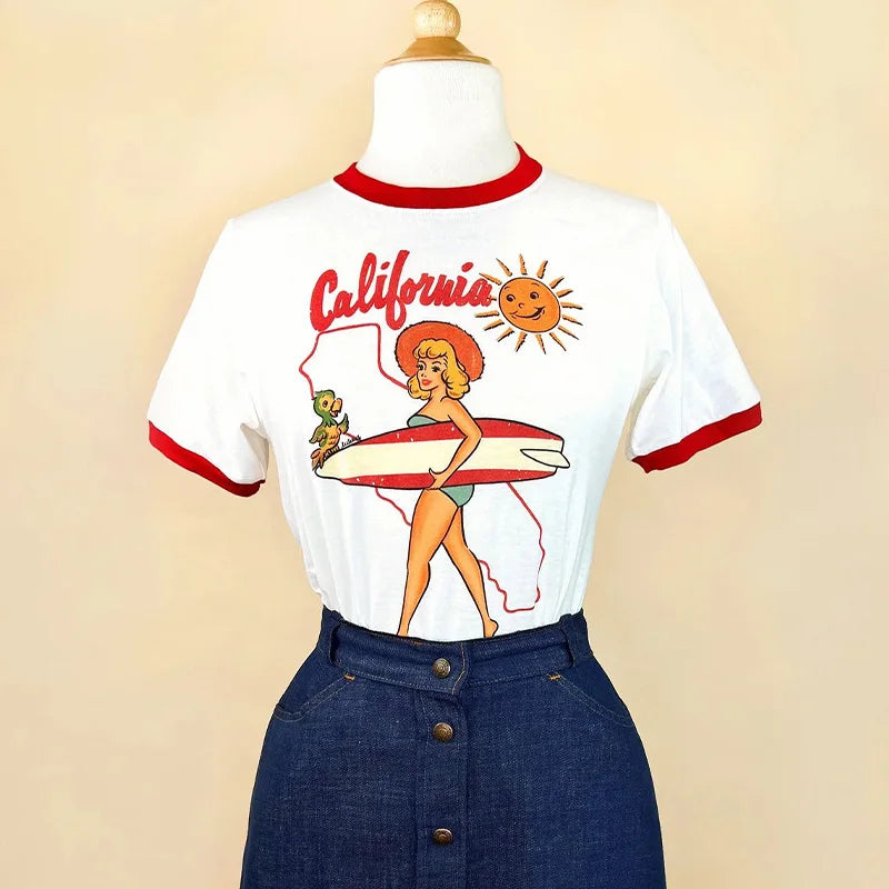 Quick Outfits, Modest Fashion Outfits Ideas California Ringer Tee Quick Outfits, Modest Fashion Outfits Ideas California Ringer Tee