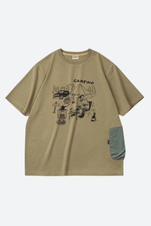 Quick Outfits, Modest Fashion Outfits Ideas Camping Pocket Tee