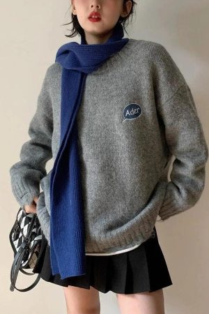 Quick Outfits, Modest Fashion Outfits Ideas Cartoon Embroidered Knitted Sweater