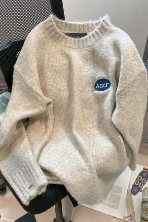 Quick Outfits, Modest Fashion Outfits Ideas Cartoon Embroidered Knitted Sweater