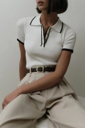 Quick Outfits, Modest Fashion Outfits Ideas Casual Contrast Corduroy Top