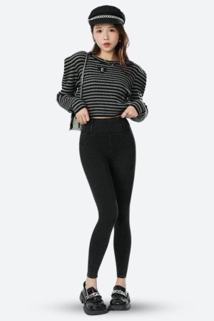 Quick Outfits, Modest Fashion Outfits Ideas Casual High Rise Fit Denim Jeggings