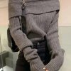 Quick Outfits, Modest Fashion Outfits Ideas Casual Off Shoulder Knitted Sweater