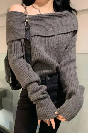 Quick Outfits, Modest Fashion Outfits Ideas Casual Off Shoulder Knitted Sweater