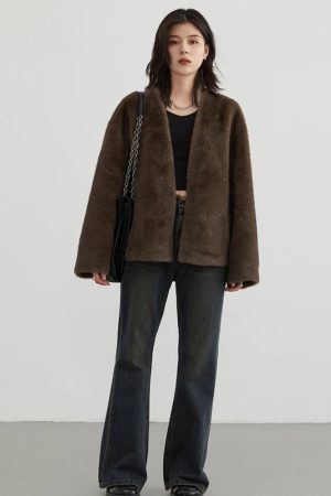 Quick Outfits, Modest Fashion Outfits Ideas Casual Plush Jacket