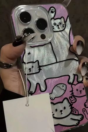 Quick Outfits, Modest Fashion Outfits Ideas Cat Metallic Phone Case