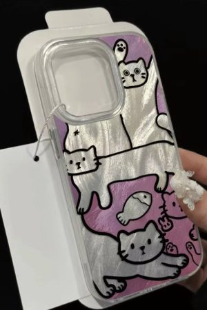 Quick Outfits, Modest Fashion Outfits Ideas Cat Metallic Phone Case