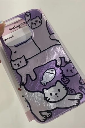 Quick Outfits, Modest Fashion Outfits Ideas Cat Metallic Phone Case