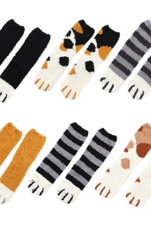 Quick Outfits, Modest Fashion Outfits Ideas Cat Paw Plush Socks
