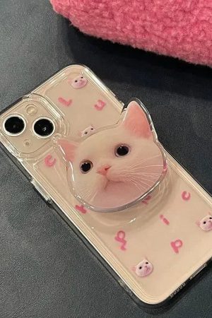 Quick Outfits, Modest Fashion Outfits Ideas Cat Popsocket Clear Phone Case