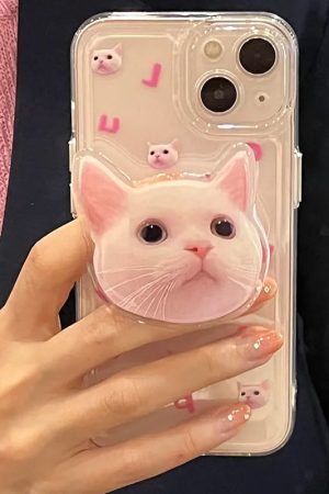 Quick Outfits, Modest Fashion Outfits Ideas Cat Popsocket Clear Phone Case