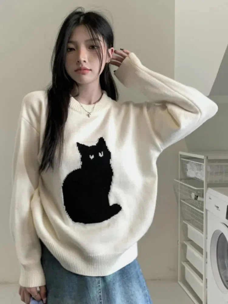 Quick Outfits, Modest Fashion Outfits Ideas Cat Sweater Quick Outfits, Modest Fashion Outfits Ideas Cat Sweater